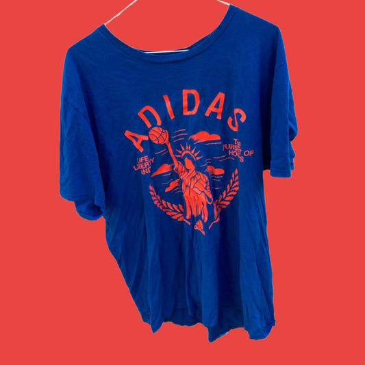 adidas retro basketball t-shirt NYC - Liffey Vintage