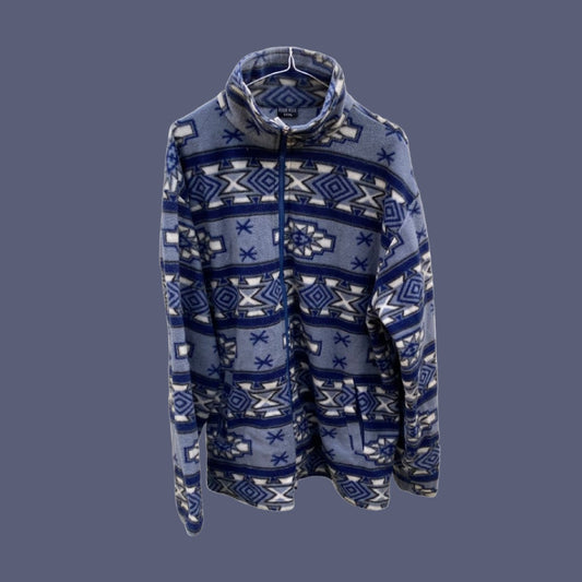 blue retro fleece zip up - Liffey Vintage